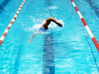 Beim Schwimmen werden alle Gelenke entlastet, die Lunge wird gekräftigt und die Muskelkraft verbessert. 